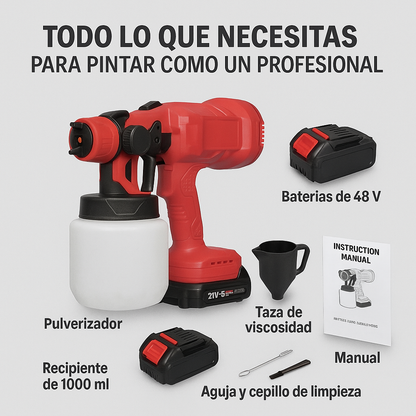 PISTOLA DE PINTURA - 2 BATERIAS 48V - Inalámbrica