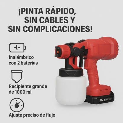 PISTOLA DE PINTURA - 2 BATERIAS 48V - Inalámbrica