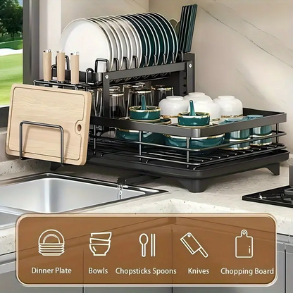 Escurridor de Platos de 2 Niveles Multifuncional