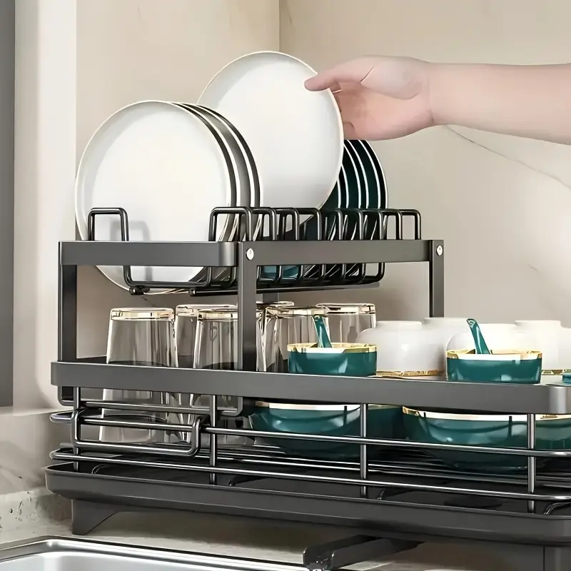 Escurridor de Platos de 2 Niveles Multifuncional
